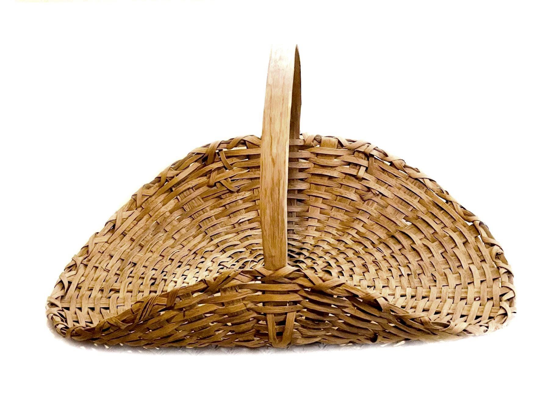 Splint Oak Flower Gathering Basket With Handle – Cottage Farmhouse ...