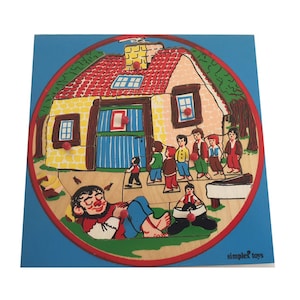 Simplex Toys Wood Jigsaw Puzzle // Vintage Toddler Puzzles // Woodsman Wood Puzzle // Collectible Puzzles  // Vintage Jigsaw Puzzle
