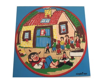 Simplex Toys Wood Jigsaw Puzzle // Vintage Toddler Puzzles // Woodsman Wood Puzzle // Collectible Puzzles  // Vintage Jigsaw Puzzle