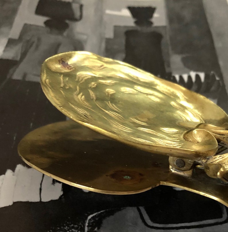 Antique Brass Paper Clip Holder Paperweight / Victorian Desk Etsy