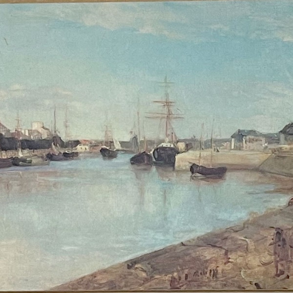 Art  The Harbor at Lorient, 1869 by Berthe Morisot Print on Board with Mounting  Ready to Hang /  Impressionism Art / French Female Artist