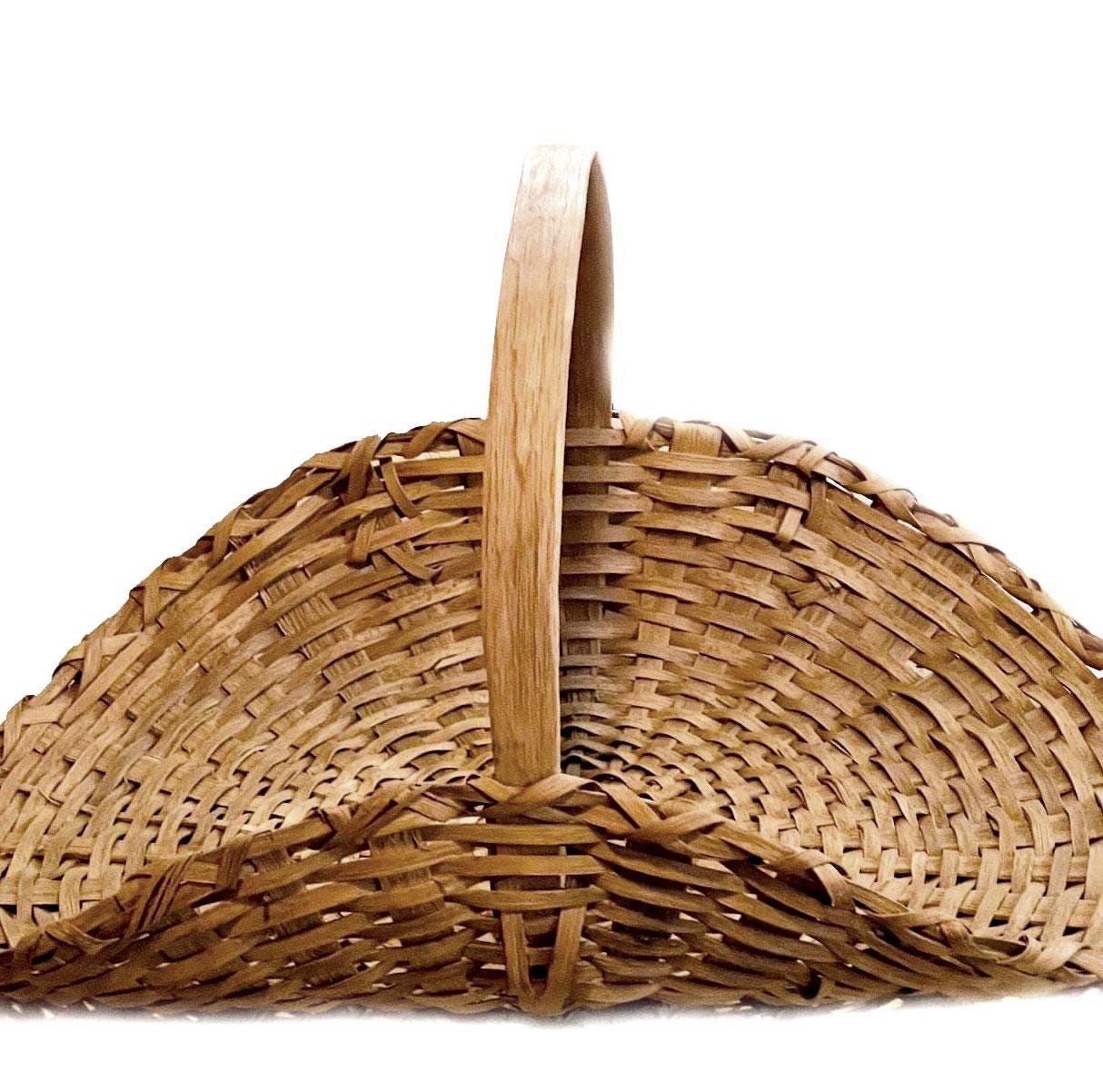 Splint Oak Flower Gathering Basket With Handle – Cottage Farmhouse ...