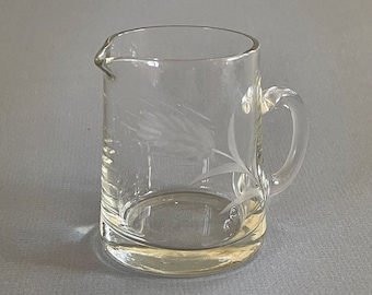 Vintage Cut Glass Wheat Pitcher SMALL Clear Pitcher