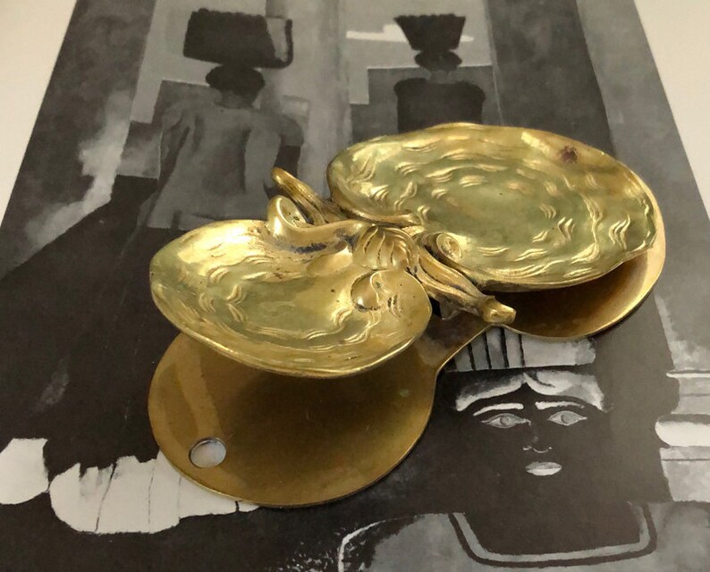 Antique Brass Paper Clip Holder Paperweight / Victorian Desk Etsy