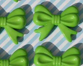 5x Huge 45mm Green Kawaii Lolita Bow Beads or Bowknot