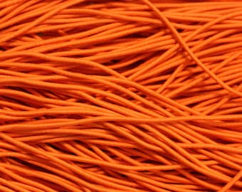 6 metre Bundle of 2mm Coloured Elastic Cord in Bright Orange