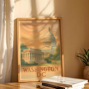 Washington DC Vintage Wall Art Print | Digitale download | 2:3-verhouding | Retro stadsposter | Reisdecoratie | Bestand direct downloaden