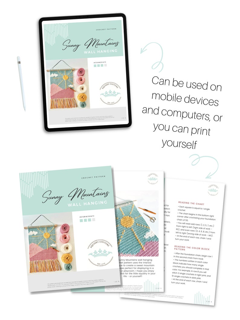 PDF Crochet Pattern for Nursery Wall Decor Crochet Wall Etsy