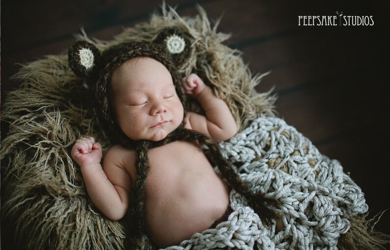 Baby Boy Bear Hat, Newborn Halloween Costume, Bear Costume, Brown Baby Bonnet, Baby Bear Halloween Costume, Baby Bear Hat, Infant Bear Brown