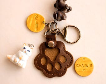Llavero conmemorativo personalizado de pelo de mascota, dije de arcilla polimérica personalizado para la pérdida de mascotas, soporte para pelo de gato, regalo de condolencia con personalización.