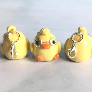 Baby Chick Polymer Clay Charm Chicken Handmade Keychain Gift Zipper Charm For Bag Jewelry Making Bird Bead Accessory For DIY Craft Gifts