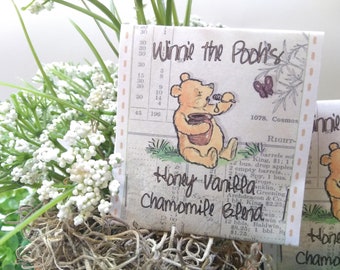 Classic AA Milne Woodland Bear Herbal Tea Favors - 6 flavors - Dozen, Half-Dozen, and Sampler Packs - Garden Tea