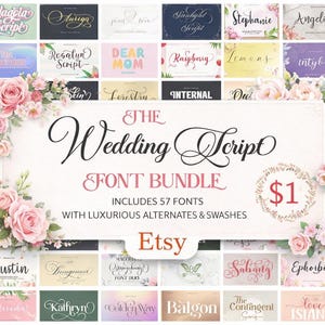 Wedding Script Font Bundle – 57 Elegant Fonts with Swashes