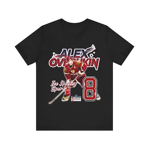 T-shirt unisexe de hockey sur glace, chemise Alex Ovechkin, cadeau pour fan de sport, T-shirt LNH, haut de joueur de hockey, vêtements pour amateur de hockey