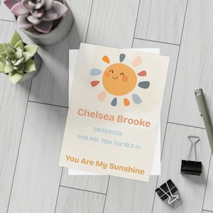 Paquetes de postales, tarjetas de anuncio de nacimiento, invitaciones para baby shower, sobres bohemios con temática de sol, set de regalo de papelería de género neutro