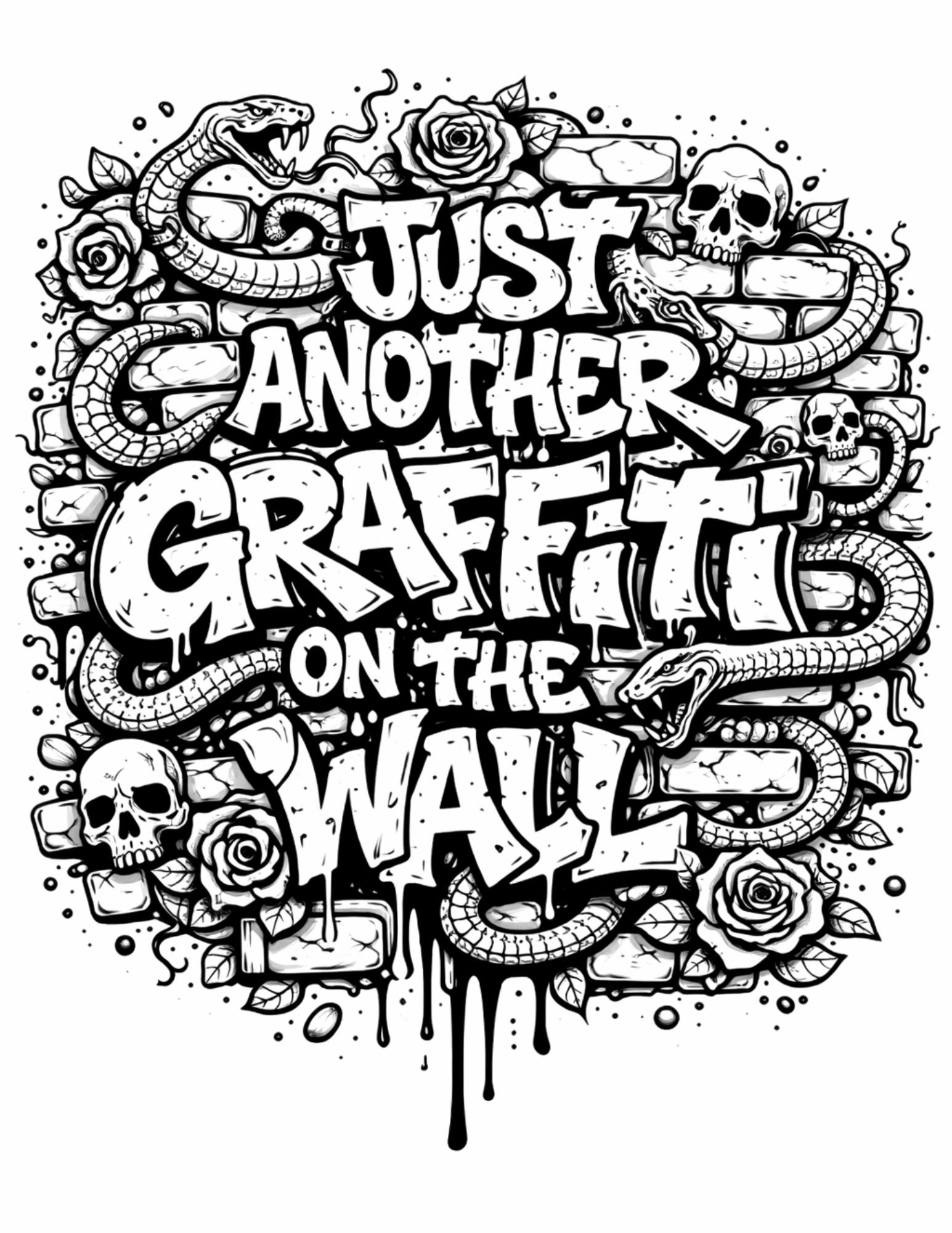 Graffiti Coloring Book Printable | Urban Street Art Coloring Pages ...