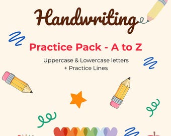 Cursive Handwriting Workbook for Kids-Alphabet, Words and Practice Sentences-Printable Penmanship PDF-Homeschool Writing Practice Sheets