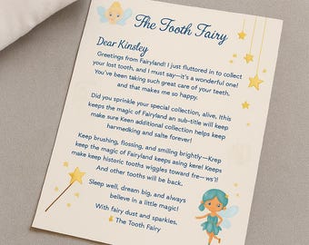Tooth Fairy Letter-First Lost Tooth-Instant Download-Printable-Magical Tooth Fairy Note-Kids Tooth Fairy Letter Template PDF