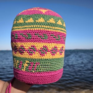 TROPICAL DELIGHT Dreadlocks Crown, Rasta Crown, Rasta tam, Dreadlocks tam, Tam hat, Dreadlocks hat, Rasta hat, Dreadlocks slouchy beanie