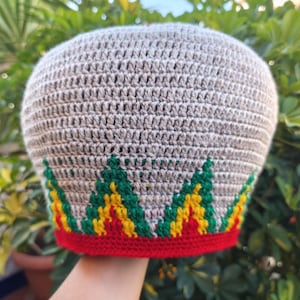XL TSEHAY Dreadlocks Crown, Rasta Crown, Rasta tam, Dreadlocks tam, Tam hat, Dreadlocks hat, Rasta hat, Dreadlocks slouchy beanie