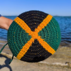 M JAMAICAN FLAG Dreadlocks Crown, Rasta Crown, Rasta tam, Dreadlocks tam, Tam hat, Dreadlocks hat, Rasta hat, Dreadlocks slouchy beanie