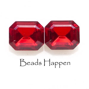 12x10mm SWAROVSKI Octagon Siam Ruby Red Jewels Stones, 12x10 octagons, Swarovski octagons, Red Octagons, Quantity 2