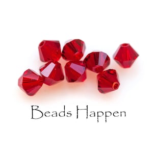5 mm SWAROVSKI Siam Red Bicone Xilion Perlen, Swarovski Kristallschliffperle, Artikel 5328 , Austria, Menge 8
