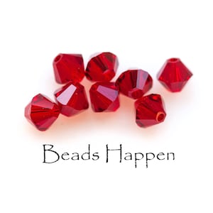 5mm SWAROVSKI Siam Red Bicone Xilion Beads, Swarovski Crystal Beads Bead, Article 5328, Austria, Austrian, Quantity 8