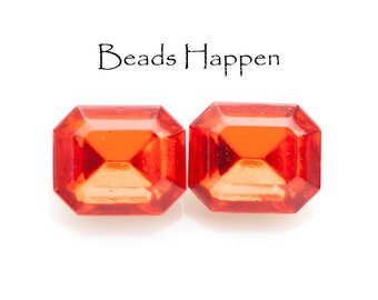 12x10mm SWAROVSKI Octagon Hyacinth Orange Jewels Stones, 12x10 octagons, Swarovski Article 4610/2 octagons, Quantity 2