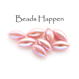 8x4mm Vintage Light Pink AB Opaque Navettes, 8x4 Navettes, 8x4 Pink Rose Navettes, Pink Rose AB, Quantity 8