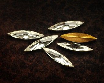 More in Stock!  SWAROVSKI 15x4mm Clear Crystal Navettes, Clear Navettes, 15x5mm, 15x4mm, Quantity 6