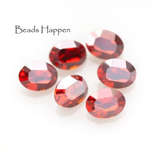 SWAROVSKI 8x6mm Red Magma Oval Crystal Stones Rhinestones Jewels Gems, 8x6 Ovals, Article 4128, Point Backs, Quantity 6