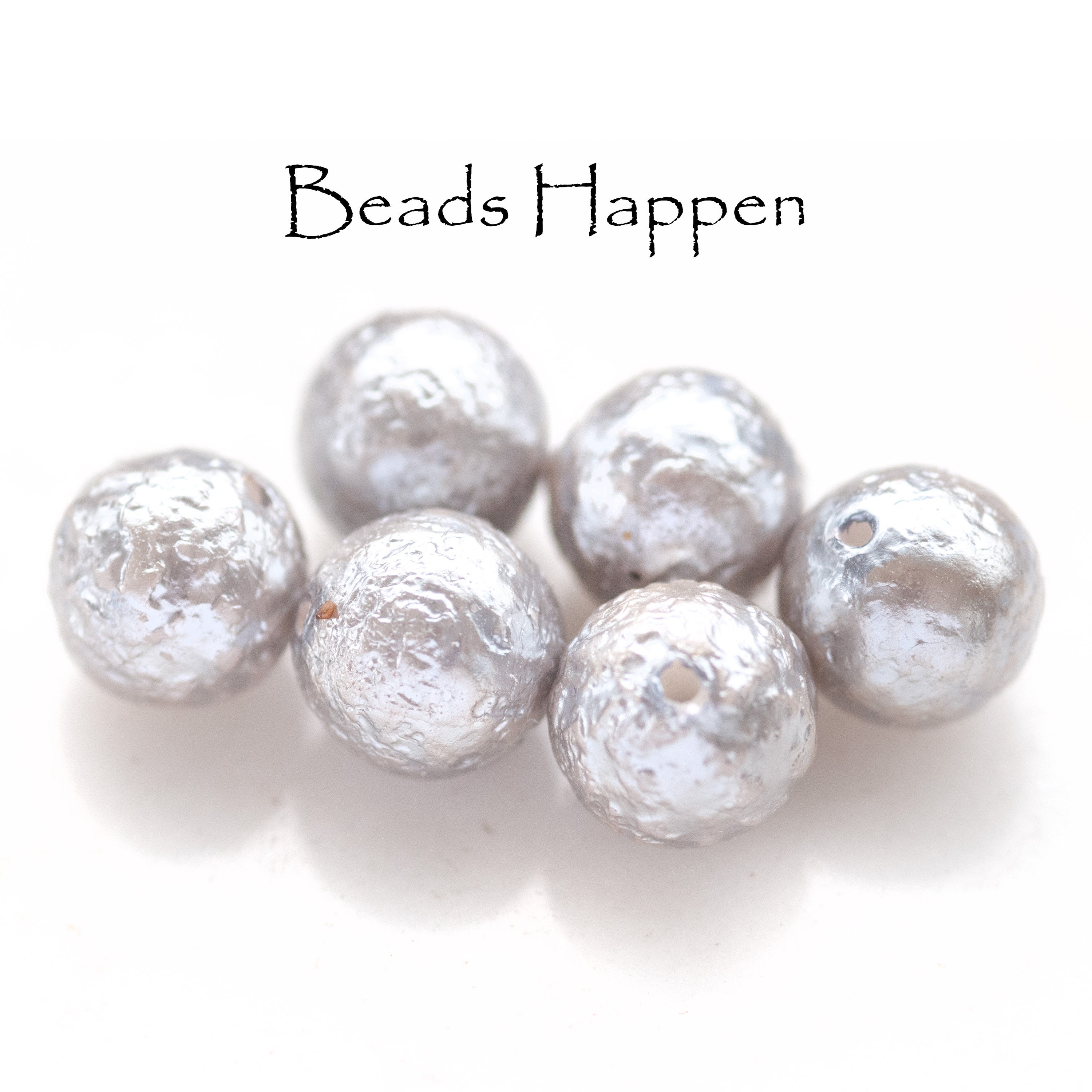 12mm Textured Bumpy Silvery Glass Pearls Pearl Beads From Czech ...