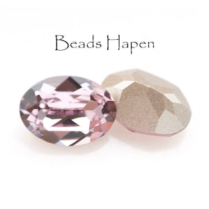 18x13mm Light Amethyst Oval SWAROVSKI Crystal Jewels Stones, Article 4120, Purple Foiled Point Backs, Machine Cut MC Stones, Quantity 2