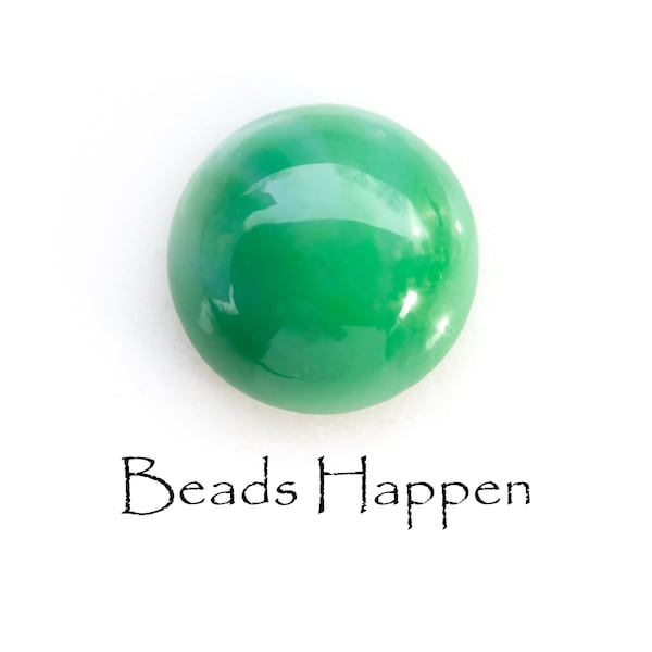 15mm SWAROVSKI Vintage Jade Glass Round Cabochon, Cabochon Tops, Article 2090/4, Unfoiled Backs, Green Cabs, Quantity 1