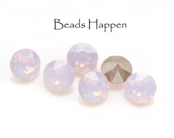 SWAROVSKI 39ss Rosewater Opal Rose Opal Chatons, 39ss Rhinestones, Round Glass Stones, Rose Pink Opal Chatons, Quantity 6