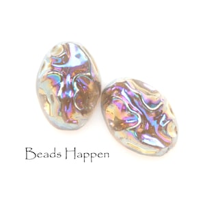 17x12mm Black Diamond AB Gray Grey Resin Ovals with Swirling Textured Tops and Flat Backs, Bumpy Ovals, 17x12 Ovals, Quantity 2
