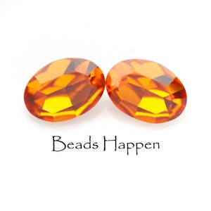 SWAROVSKI 14x10mm Golden Topaz Oval Crystal Stones Jewels Crystals, Article 4100,  14x10 Ovals, Topaz Yellow Ovals, Quantity 2
