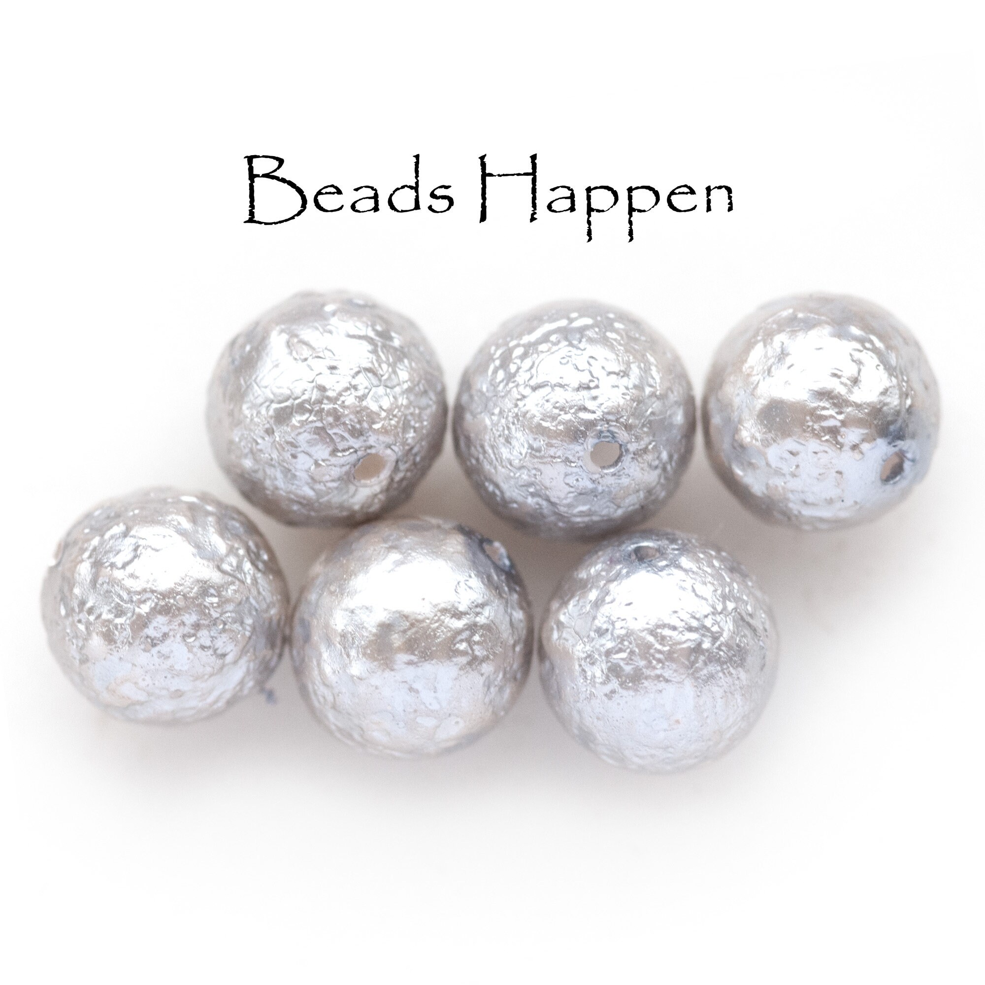 12mm Textured Bumpy Silvery Glass Pearls Pearl Beads From Czech ...