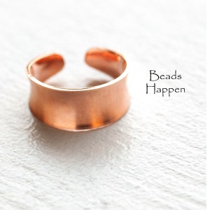 Sturdy VINTAGE Rose Gold Plated Over Brass Adjustable Ring Blank, Ring Base, 3/8&quot; Tall Curved Surface, Quantity 1