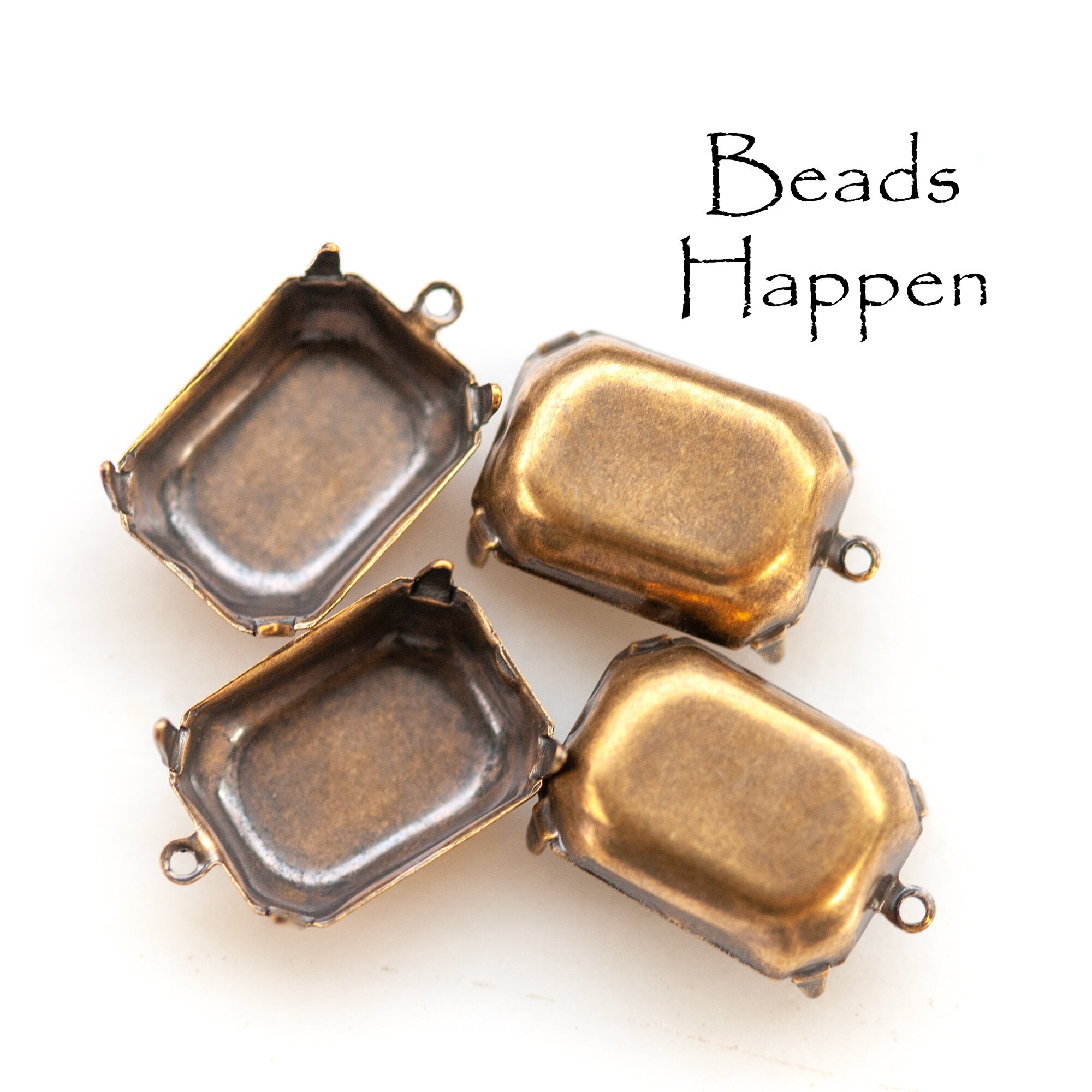 問題解決！18.5x13.5 mm 八角形アンティーク真鍮メッキセッティング
