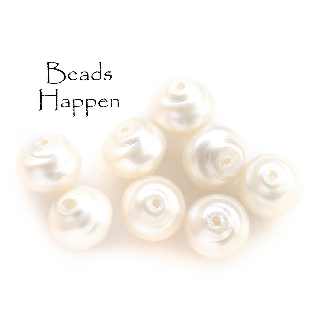 8mm Creamy Baroque Snail Shell Twisted Glass Pearl Beads Bead, Cream ...