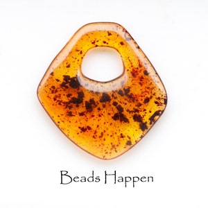 LIMITED QUANTITY 55mm Two-Inch Amber Resin Pendant, Each Different, Center Hole, Glorious Unique Patterning, Quantity 1