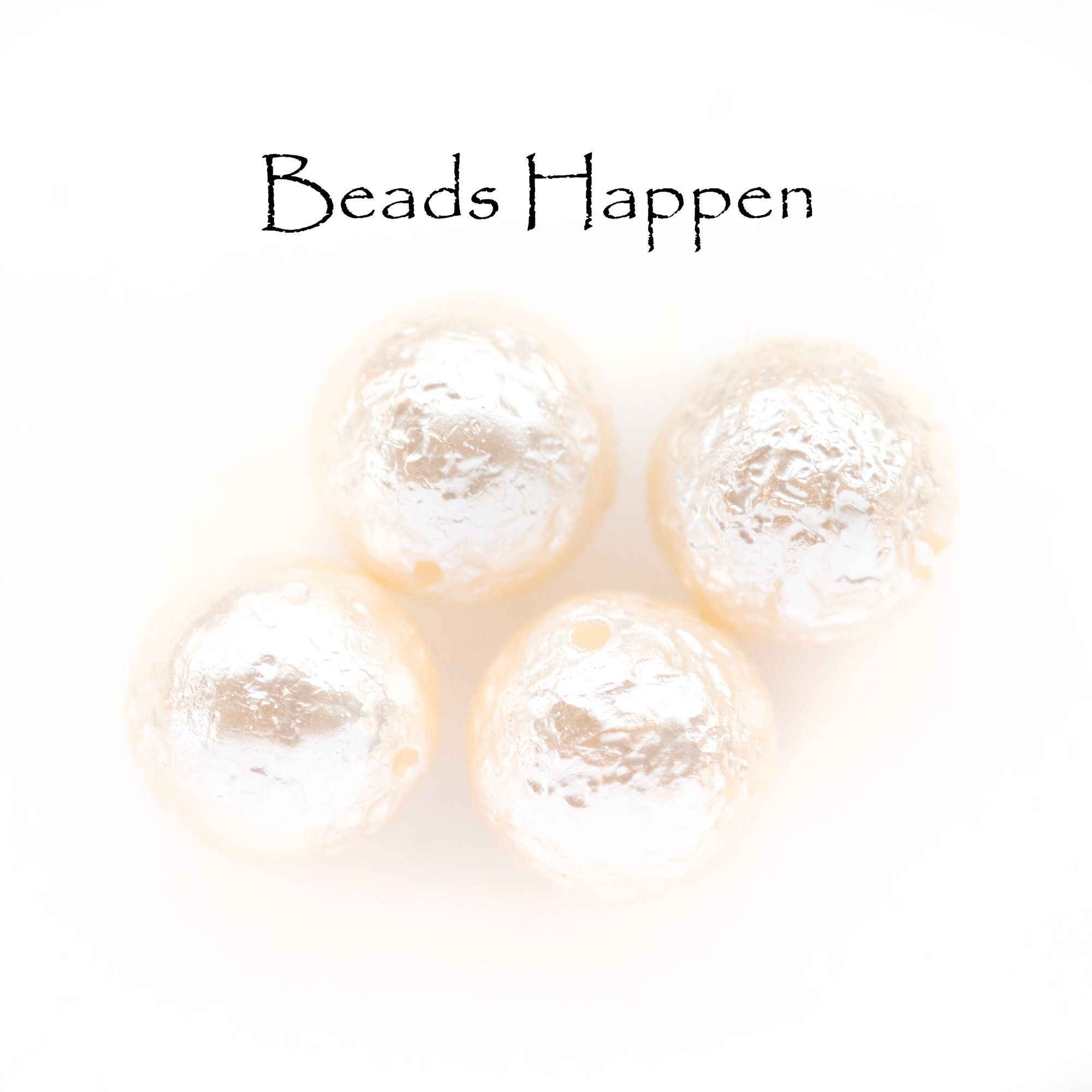 10mm Textured Bumpy Creamy Glass Pearls Pearl Beads From Czech Republic ...