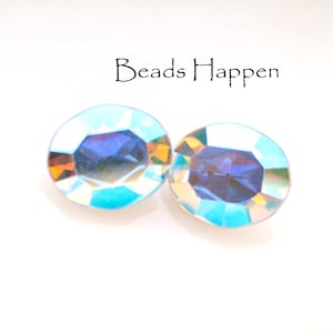 Last ones: Vintage Lavendel AB 12x10mm MC Oval SWAROVSKI Crystals, 12x10 ovals, foiled backs, Machine Cut, Article 286, Quantity 2
