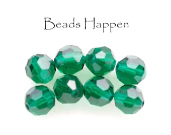 Lot De 100 Perles Facettées De Bohême - 4 Mm - Couleur Vert Émeraude Clair - Marque Preciosa - Neuf