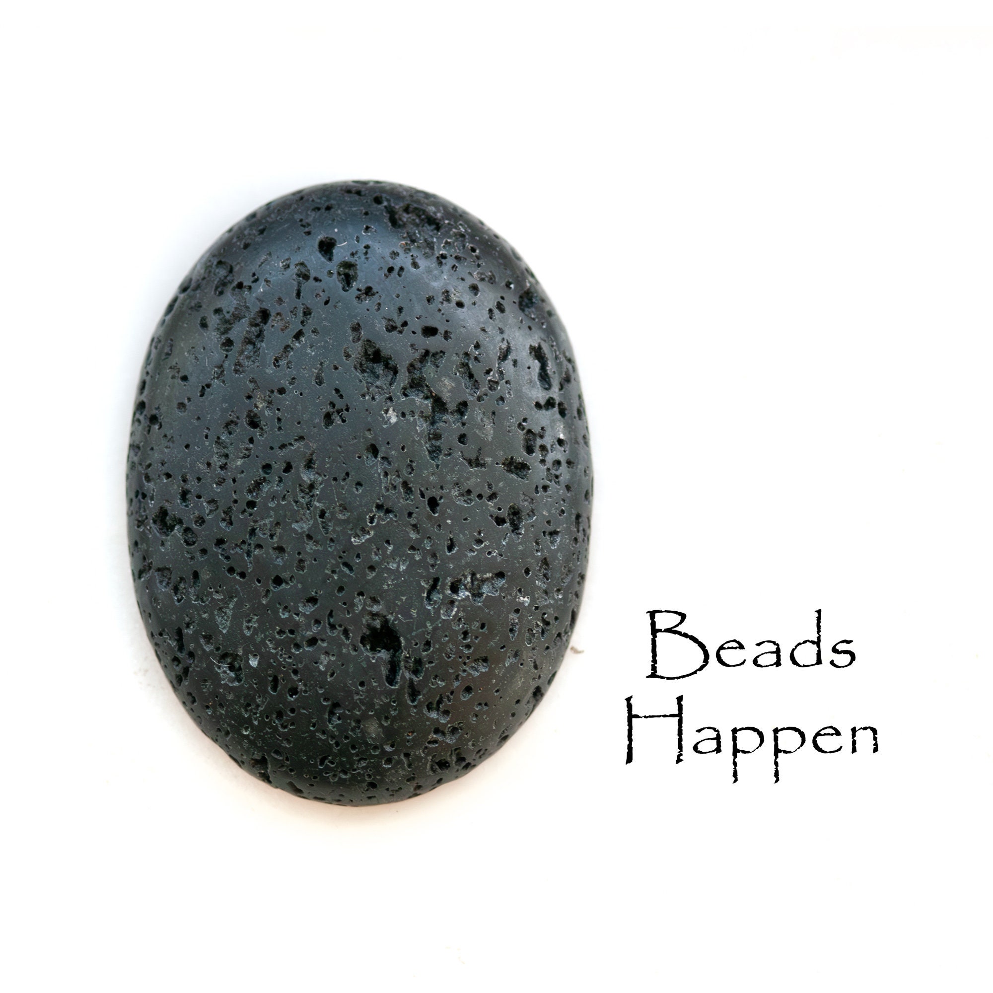 40x30mm Natural Black Lava Rock Oval Cabochons Cabs, 40x30 Ovals