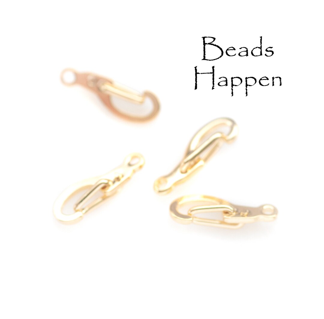 14mm Spring-loaded Clasps, Gold Plated, Lobster Clasp, Delicate ...