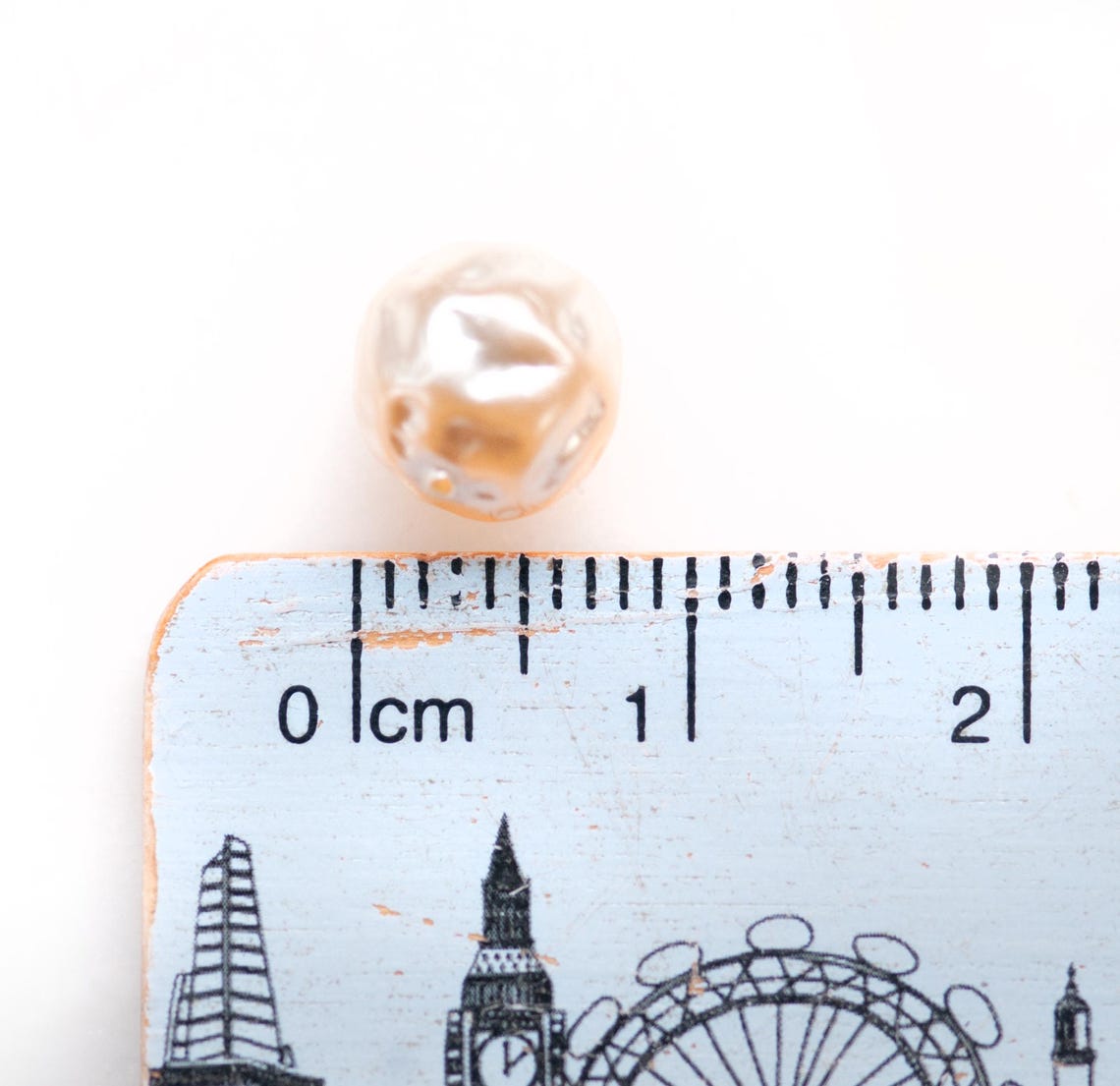 8mm Vintage Baroque Round Textured Bumpy Creamy Glass Pearl Beads ...