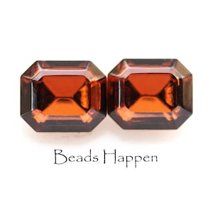 VINTAGE 12x10mm SWAROVSKI Octagon Smoked Smoke Topaz Jewels Stones, 12x10 octagons, Swarovski octagons, Article 4610/2, Quantity 2